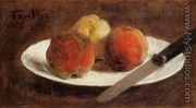 Plate of Peaches - Ignace Henri Jean Fantin-Latour