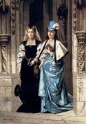 Two Elegant Ladies Leaving A Church - Ladislaus Bakalowicz