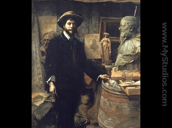 The Sculptor Jean Carries in his Atelier - Marie Louise Catherine Breslau