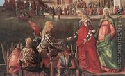 Meeting of the Betrothed Couple and the Departure of the Pilgrims [detail: 1] - Vittore Carpaccio