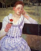 Reverie (or Woman with a Red Zinnia) - Mary Cassatt