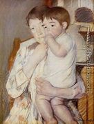 Baby in His Mother's Arms, Sucking His Finger - Mary Cassatt