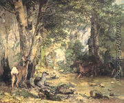 Shelter of the Roe Deer at the Stream of Plaisir-Fontaine, Doubs - Gustave Courbet