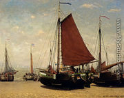 The Bomschuit Prinses Sophie On The Beach, Scheveningen - Hendrik Willem Mesdag