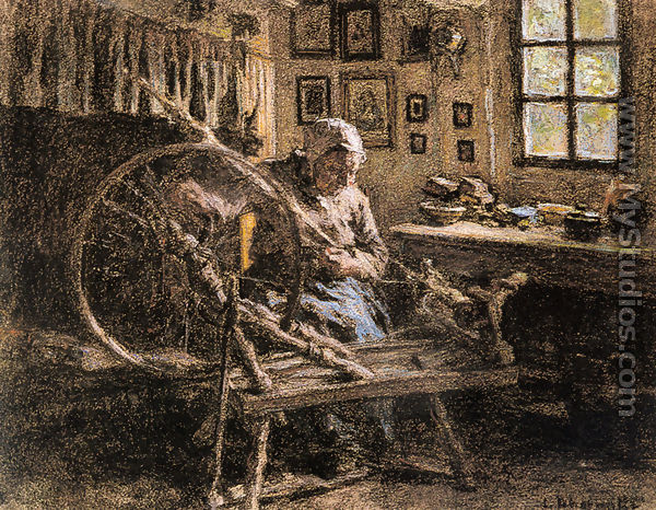 The Spinning Wheel - Léon-Augustin L