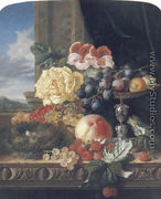 Still Life with Fruit, Flowers and a Bird's Nest - Edward Ladell