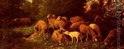 Les Moutons Dans Le Sous-Bois (Sheep in the Undergrowth) - Charles Émile Jacque