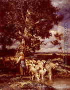 Shepherdess - Charles Émile Jacque