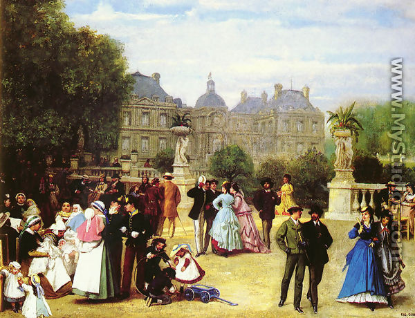 In The Luxembourg Gardens, Paris - Louis Theodore Eugene Gluck