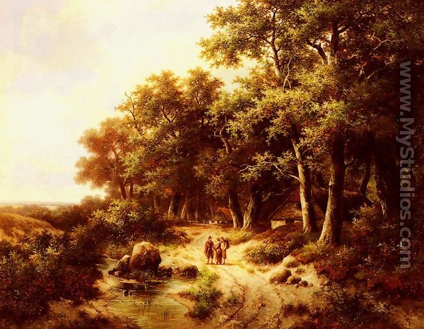 Woodland Travellers by Hendrik Pieter Koekkoek - MyStudios.com