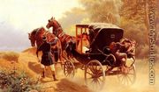 A Carriage Taking a Difficult Hill - Arthur Johann Severin Nikutowski
