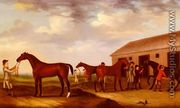 Four Racehorses Outside The Rubbing Down House, Newmarket - Francis Sartorius