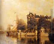 Moored Sailing Vessels Along A Quay, Amsterdam - Johannes Christiaan Karel Klinkenberg