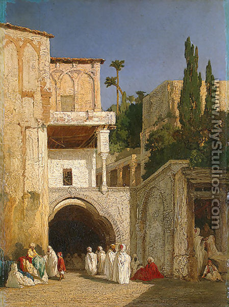 Before a Mosque (Cairo) - Alexandre Gabriel Decamps