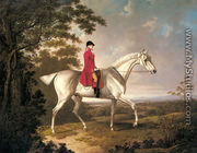 A Huntsman on a Grey Hunter in an Extensive Landscape - Charles Towne