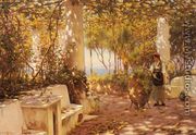 A Peasant Girl on a Sunlit Veranda - Horace Fisher