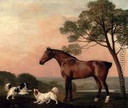 A Bay Hunter With Two Spaniels - George Stubbs