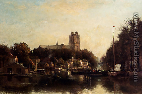 A view Of The "Kleine Haven" In Dordrecht - Fredericus Jacobus Van Rossum Chattel