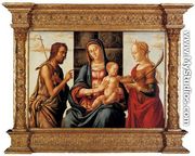 The Madonna and Child enthroned with Saints John the Baptist and Dorothy - Lazzaro Bastiani