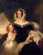 Portrait Of Mrs. Hilton Nee Aynsworth With Her Daughter, Lydia Ellen - Margaret Sarah Carpenter