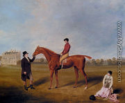 The Marquis Of Queensberry's King David With Jockey Up And Held By A Trainer At Newcastle - William Henry Davis