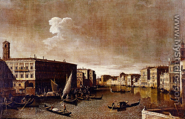 View Of The Grand Canal Looking North From The Rialto - Apollonio Domenichini