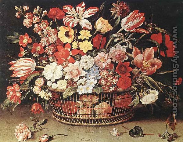 Basket of Flowers - Jacques Linard