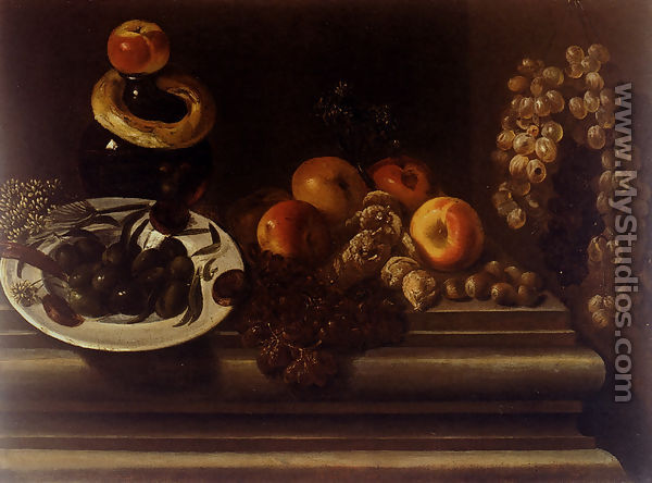 Still Life Of Fruits And A Plate Of Olives - Juan Bautista de Espinosa
