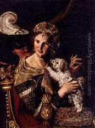 A Lady With Her Dog, An Allegory - Angelo Caroselli