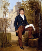 Portrait Of Nicolas-Pierre Tiolier Standing In The Gardens At The Villa Medici - Louis-Vincent-Leon Palliere
