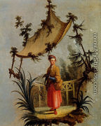 A Woman With A Bird - Jean-Baptiste Le Prince