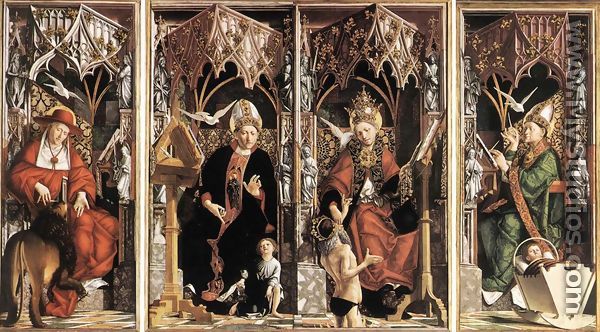 Altar Of The Four Latin Fathers (inner panels) - Michael Pacher