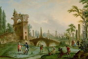 Carmontelle (1717-1806) giving the Keys of the Parc Monceau in Paris to the Duke of Chartres (1747-93) - Louis (Carrogis) de Carmontelle