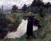 Young Girl in the Fields - Evariste Carpentier