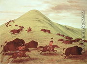 Sioux Indians hunting buffalo, 1835 - George Catlin