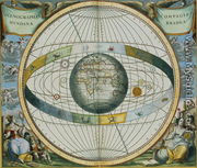 Map Showing Tycho Brahe's System of Planetary Orbits Around the Earth, from 'The Celestial Atlas, or The Harmony of the Universe' - Andreas Cellarius