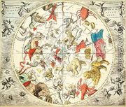Celestial Planisphere Showing the Signs of the Zodiac, from 'The Celestial Atlas, or The Harmony of the Universe' - Andreas Cellarius