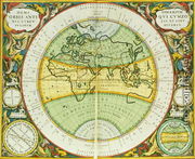 Ancient Hemispheres of the World, plate 94 from 'The Celestial Atlas, or the Harmony of the Universe' - Andreas Cellarius