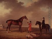 Bay Horse with groom on Newmarket Heath - Henry Bernard Chalon