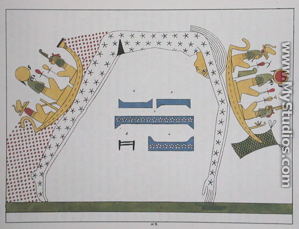 Facsimile copy of Nut, the sky goddess and the solar barques of Ra, plate 20b from 