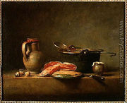 Copper Cauldron with a Pitcher and a Slice of Salmon - Jean-Baptiste-Simeon Chardin