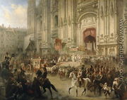 Ceremonial reception of Field-marshal Alexander Suvorov (1729-1800) in Milan in April 1799, c.1850 - Adolf  Jossifowitsch Charlemagne
