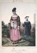 Peasant costumes from the Bresse area, 1845 - Charpentier