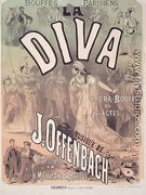 Poster advertising 'La Diva', opera bouffe with music - Jules Cheret
