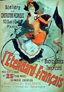 'The French Standard', poster advertising the 'Atelier de Constructions Mecaniques, Bicycles and Tricycles, Paris, 1891 - Jules Cheret