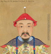 Portrait of T'ai T'sin Che-Tsou (1638-61) - Chinese School