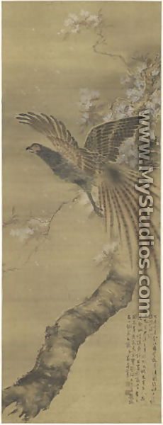 Pheasant and Pear Blossoms, 1907 - Chinese School, Qing Dynasty