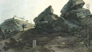 Rocks and a Hill Convent, China - George Chinnery