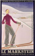 Poster advertising 'Le Markstein' a new ski resort in the Vosges with Railways of Alsace and Lorraine - Choucard