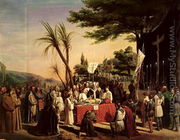 Funeral of Godfrey of Bouillon (c.1060-1100) in Jerusalem, 23rd July 1100, 1838 - Edouard (Francois Berthelemy Michel) Cibot